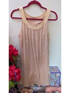 Vintage Betsey Johnson Pink Sequin Swing Dress - Size 8 - With issues